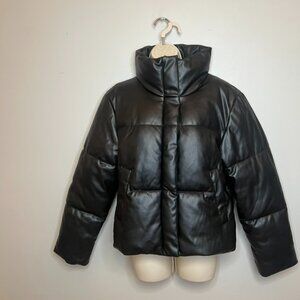 Levi’s Black Faux Leather Puff Jacket (S)